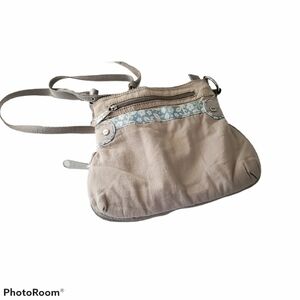 Thirty One Crossbody Neutral Fabric Purse